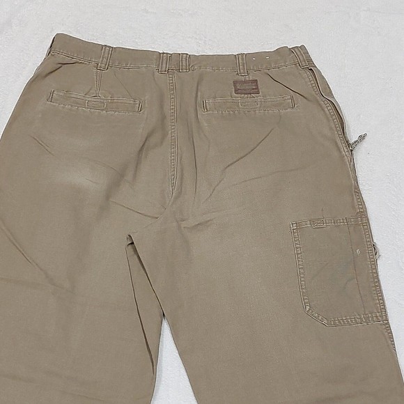 COLUMBIA Canvas Men's Outdoor Hiking Pants Size 36x30 Flat Front Tan Khaki - Picture 12 of 13